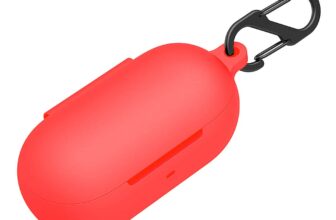 KACA Protective Shockproof Silicone Cover Case with Buckle Compatible with OnePlus Buds Z (Red)